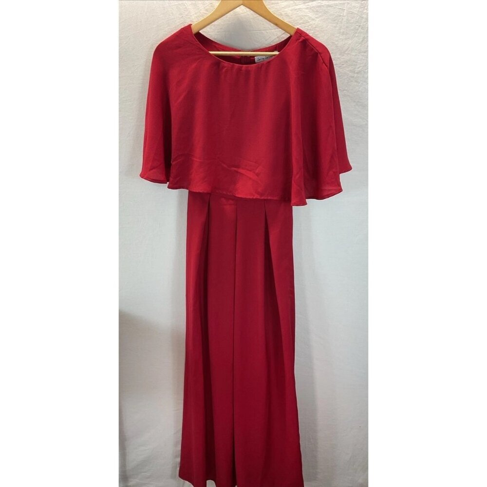 NEW‎ Ashley Lemieux Cape Sleeve Women's size XS Red party modest